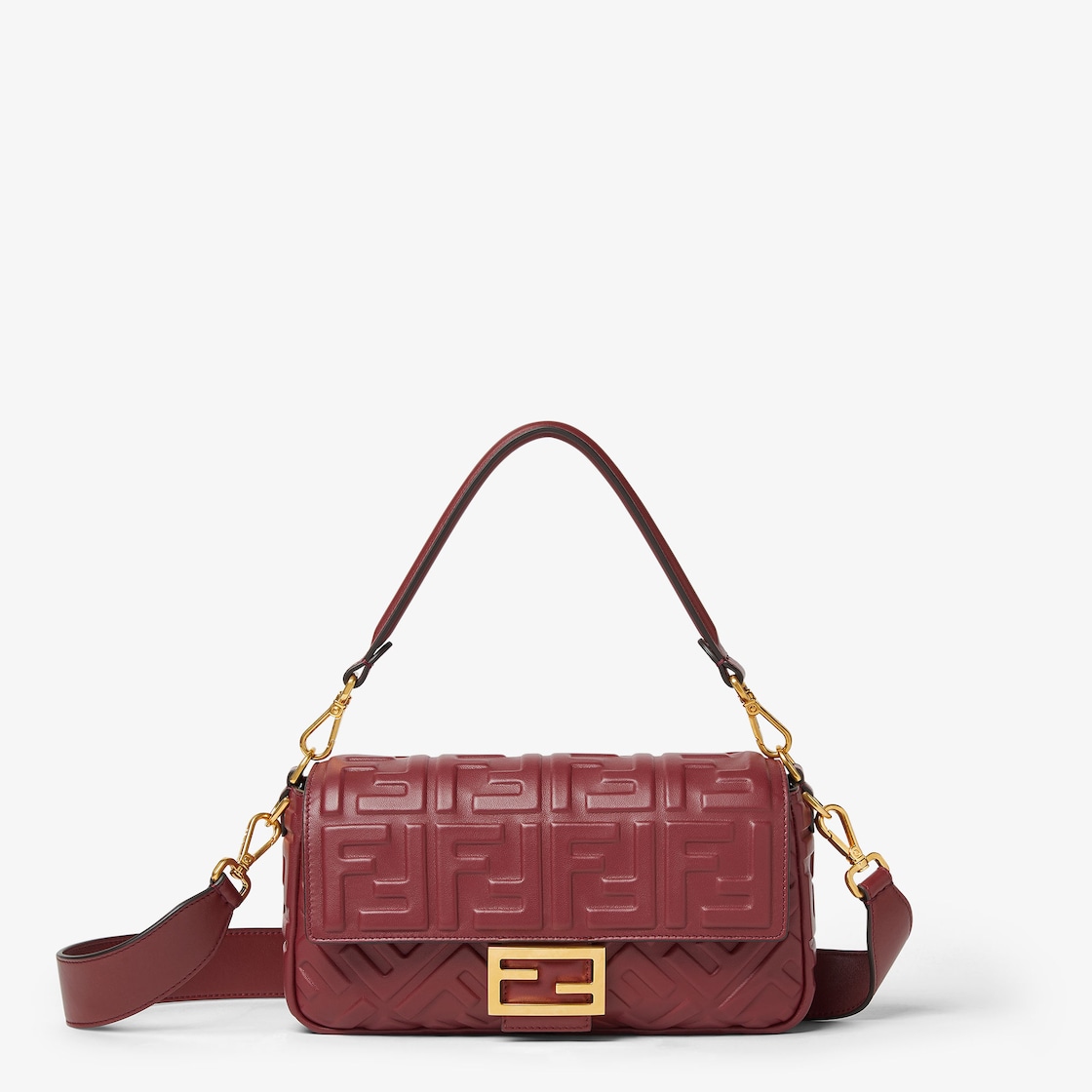 FENDI Baguette® Burgundy leather bag - Image 1